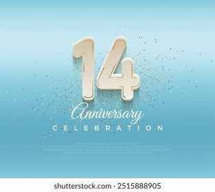 Modern bold number 14th anniversary. premium design for celebration. Premium vector for poster, banner, celebration greeting.