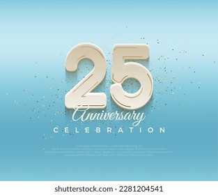 Modern bold number 25th anniversary. premium design for celebration. Premium vector for poster, banner, celebration greeting.