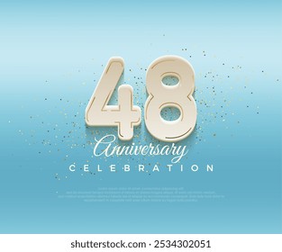 Modern bold number 48th anniversary. premium design for celebration. Premium vector for poster, banner, celebration greeting.