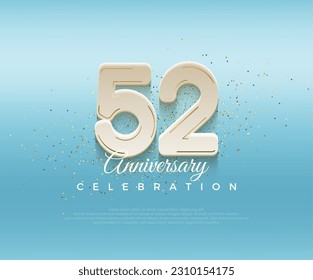 Modern bold number 52nd anniversary. premium design for celebration. Premium vector for poster, banner, celebration greeting.