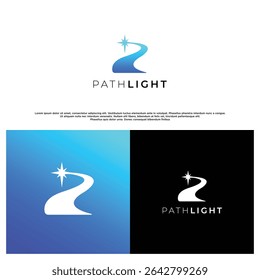 Modern and bold Path Light logo with clean, minimalist lines. Ideal for branding in guidance, technology, education, or spiritual growth sectors. Simple yet impactful design.