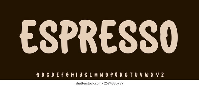 Modern Bold sans serif, bold, espresso, espresso, font, logotype, logo, simple font, simple design, design for Coffee and shop, vector illustration, Coffee style 