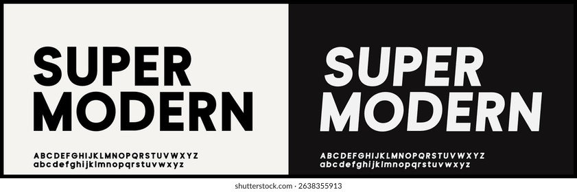 Modern bold sans serif vector font. Alphabet with simple and minimalist uppercase.