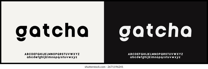 Modern bold sans serif fuente de Vector. Vector del alfabeto con mayúsculas y minúsculas. Tipografía minimalista moderna para deporte, música, póster y cine.
