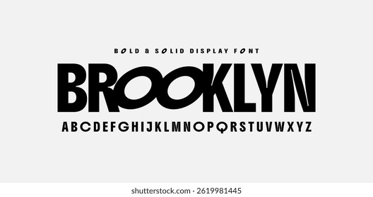 Modern Bold and Solid Alphabet Font. Minimalism fashion typography. Creative urban sport fashion futuristic font. Editable Vector Illustration.	
