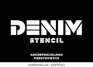 Modern bold stencil display font vector