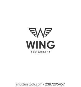 Modern bold and strong logo design for military badge, restaurant, coffee shop, wings with letter.