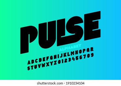 Modern bold style font design, alphabet letters and numbers vector illustration