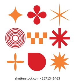 Modern Bold Swiss Elements Vector Illustration