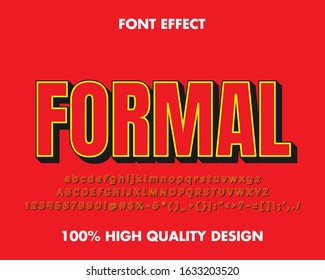 Modern Bold Text Effect With Highlight and Shadow Effect. Full set alphabet, number and symbol. Premium Vector