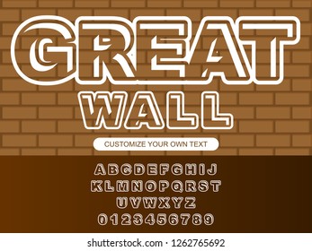 modern bold trendy editable outline typography