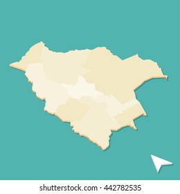 Modern Bolivia Three Dimensional Vector map