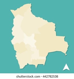 Modern Bolivia Three Dimensional Vector map