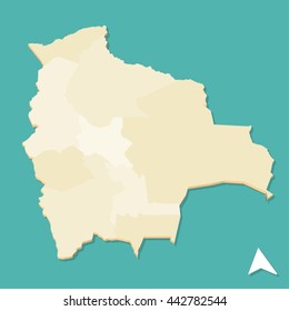 Modern Bolivia Three Dimensional Vector map