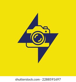 modern bolt camera photography logo