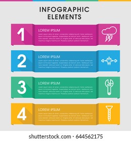 Modern bolt infographic template. infographic design with bolt icons includes screw, wrench, thunderstorm. can be used for presentation, diagram, annual report, web design.