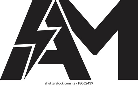 Modern Bolt Monogram AM Logo