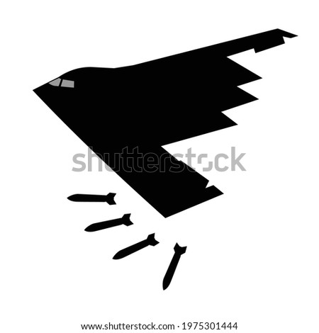 modern bomber airplane dropping a bombs vector design
