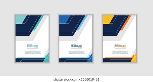 Moderno Livro capa brochura desenhos em estilo geométrico. Coleção de design de capa de folheto profissional