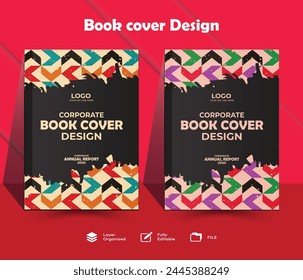 Modern book cover design commercial annual report template