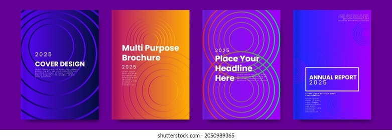 modern book cover design. gradient design with circle lines. Minimal colorful gradient abstract background. A4 eps10 vector.