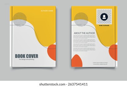 Modern Book Cover Mockup. Corporate poster or cover with liquid form business. Annual report, book or catalog cover. Editable template.