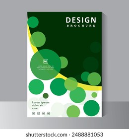 Plantilla moderna de la cubierta del libro con el color verde y amarillo, diseño abstracto de la Plantilla del folleto de las Formas del círculo, diseño de la cubierta, informe anual, anuncios de la revista, folleto, tamaño del folleto A4,