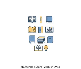 Modernes Buch-Symbol, Vektordesign-Illustrationspaket