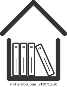 Vector de icono de biblioteca de libros moderna, símbolo de biblioteca  