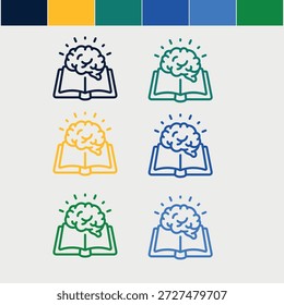 Vector de iconos de línea de libro moderno.