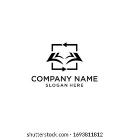 modern book logo design vector