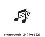 modern book music logo. educational music symbol vector design