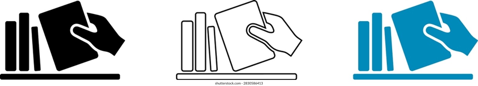 Modern book stack icons with shopping bag and laptop symbols isolated on transparent background, Vector