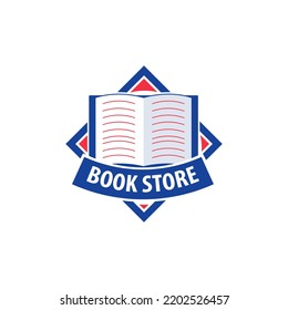 Modern Book Store Logo Badge Design Template