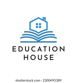 Modern book symbol with house design logo design template