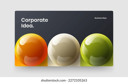 Modern booklet design vector illustration. Amazing realistic balls postcard concept.