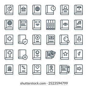 Icono de libros modernos. Perfecto para diseños de interfaz de usuario lineal con audiolibro de Vector, libro, inversión, novela romántica, etiqueta de venta y más iconos.