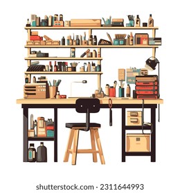 Modern bookshelf design for home office decoration icon
