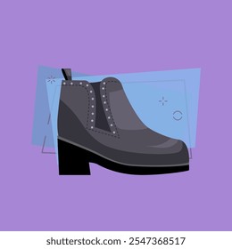 Modern boots illustration. Short boot, autumn, cold. Fashion concept. Vector illustration can be used for topics like clothing, fashion, advertisement, shopping
