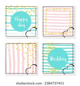 Modern Border. Pink Romantic Textile. Explosion Brochure Set. Turquoise Retro Painting. Mint Spray. Golden Magic Art. White Holiday Stardust. Stripe Modern Border