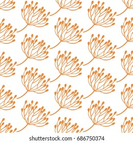 Modern botanical background. Seamless vector pattern