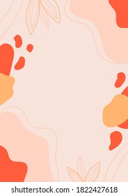 Modern botanical background with space for text. Floral banner template. 