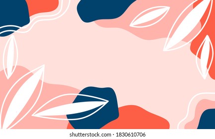 Modern botanical background with space for text. Floral banner template. 