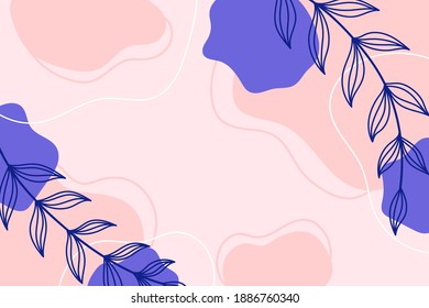 Modern botanical background with space for text. Floral banner template. 