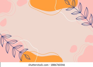 Modern botanical background with space for text. Floral banner template. 