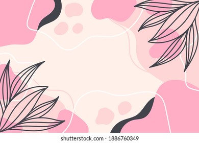 Fondo botánico moderno con espacio para el texto. Plantilla de banner floral. 