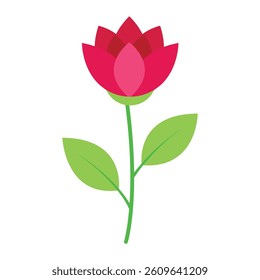 Modern Botanical Flower Design – Flat Minimalist Floral Vector Art