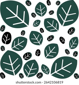 Modern Botanical Green Leaves Vector Isolated on Transparant Background