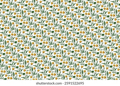 Modern Botanical Pattern Flat Style Tulips Contemporary Floral Design Minimalist Art Vector Illustration for Wallpaper Textile Printing Home Decor Digital Backgrounds