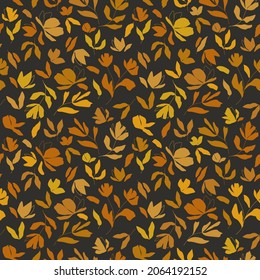 Modern botanical seamless vector pattern. Hand drawn floral illustration. Vintage wallpaper with flowers, buds and leaves. Template for cards, textile, stationery, package, and any surface design